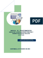 Manual de Procedimientos Unidad de Clasificación de Puestos y Administración de Sueldos