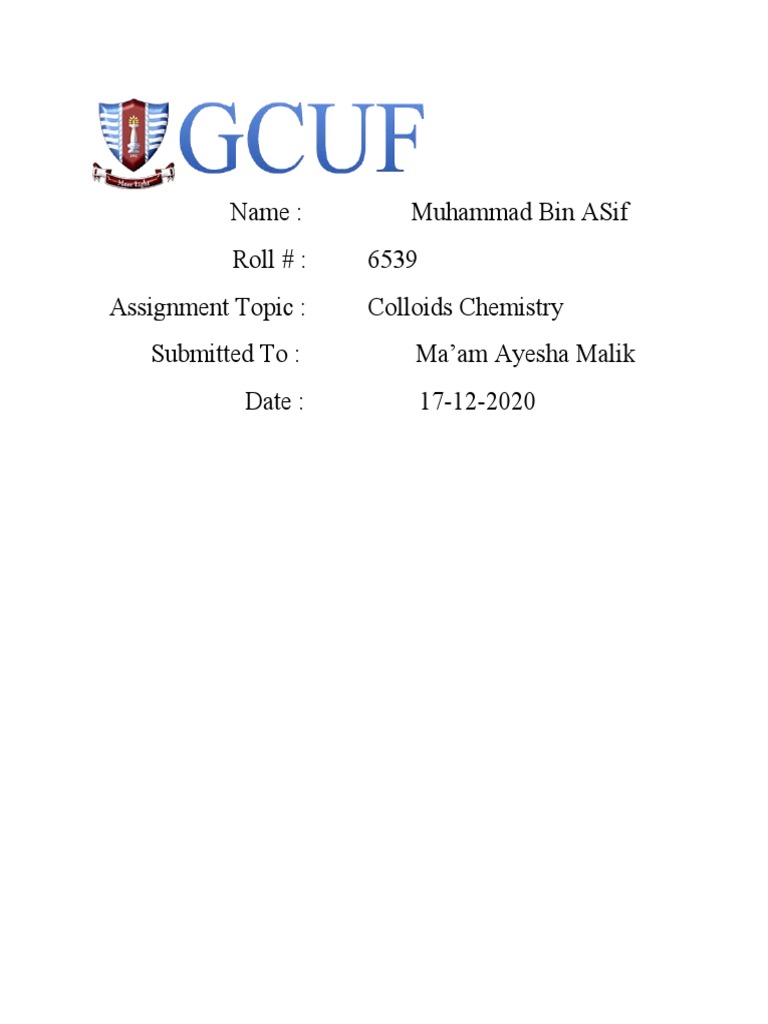 gcuf assignment title page pdf