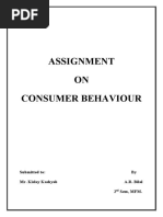 Consumer Behaviour of Allen Solly