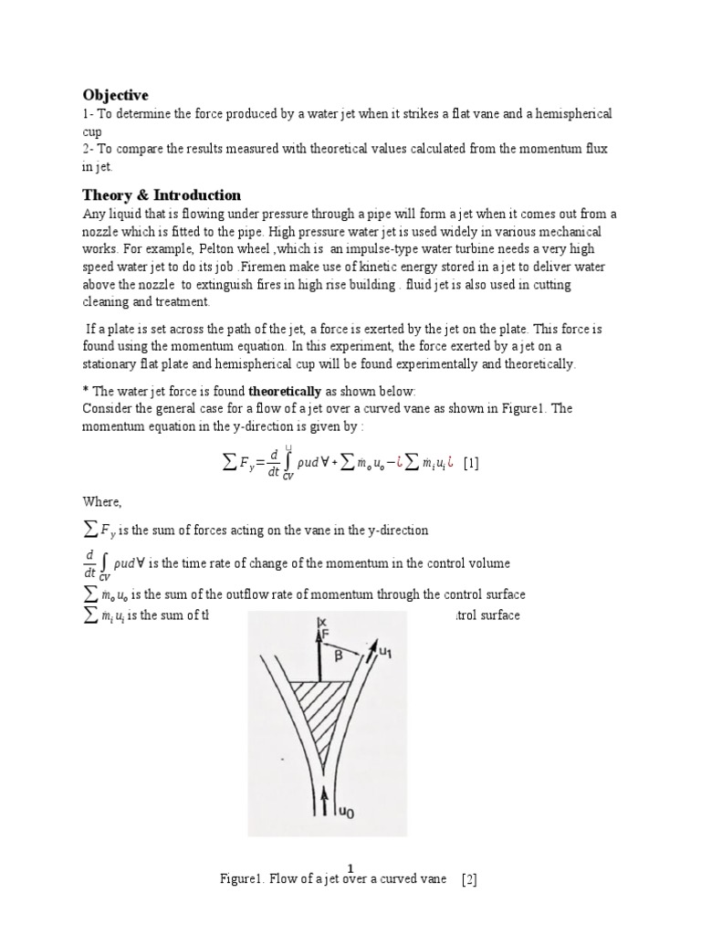 Experiment 4 Water Jet | Download Free PDF | Fluid Dynamics | Momentum