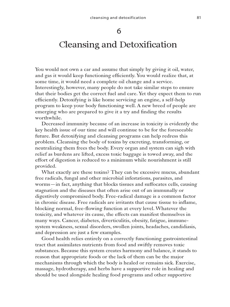 Cleansing and Detoxification | PDF | Detoxification (Alternative ...