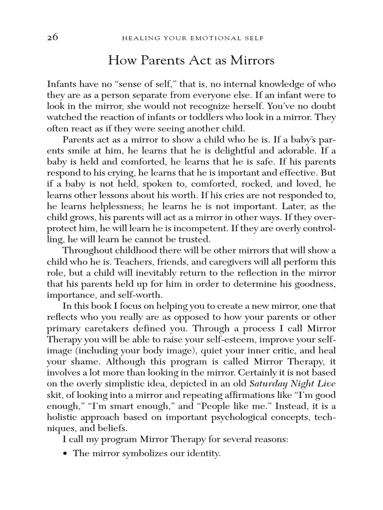 How Parents Act As Mirrors PDF Self Esteem Behavioural Sciences