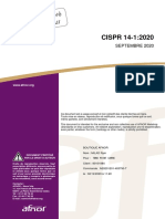 CISPR 14-1 Compatibilité électromagnétique - Exigences pour les appareils électrodomestiques, outillages électriques et appareils analogues - Partie 1Emissi