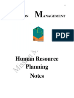 Human Resource Planning Notes: Ission Anagement