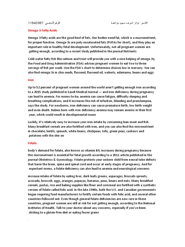 Nutrition and Pregnancy PDF Vitamin B12 Pregnancy