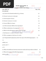 Computer Science Class 11_Sultan Chand_ModelTestPaper2