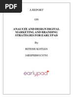 Analyze AND Design Digital Marketing AND Branding Strategies FOR Earlypad