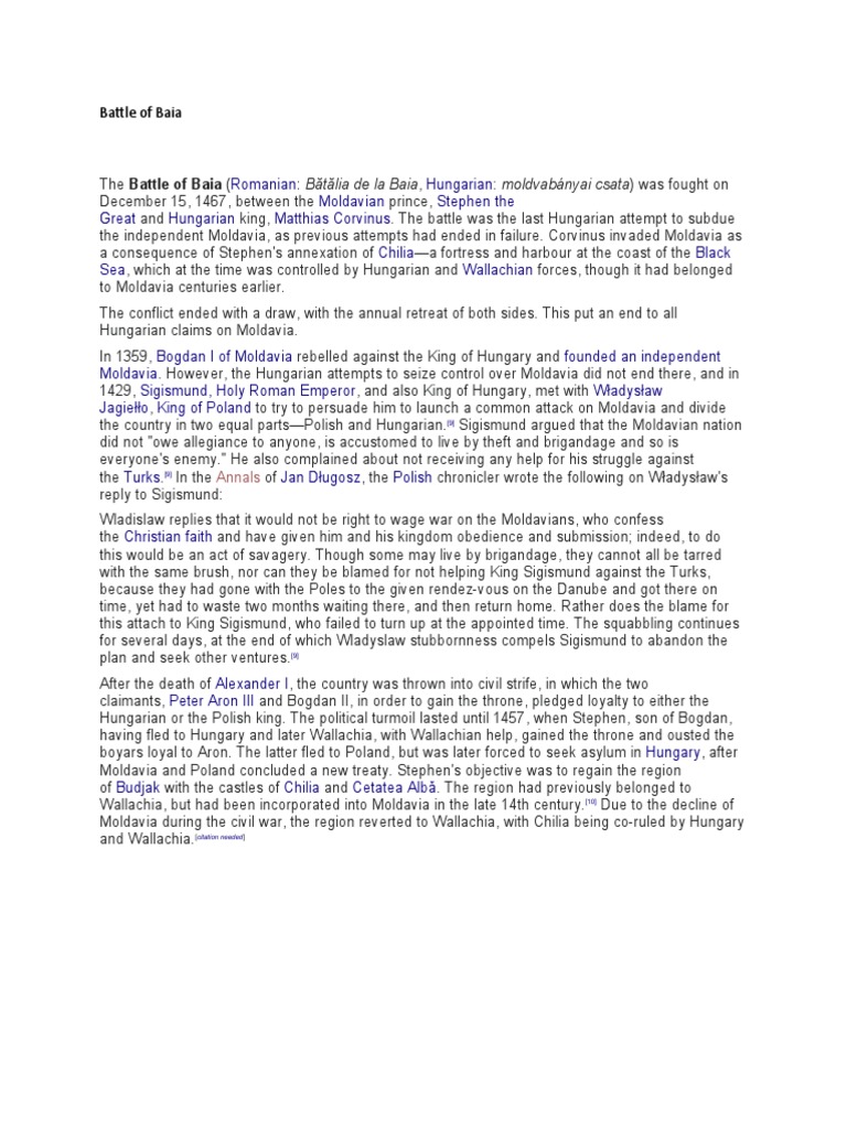 Battle of Baia PDF Former Monarchies Of Europe European Monarchs