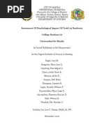 Assessment of Psychological Impact of Covid-19 Pandemic College Students at Universidad de Manila