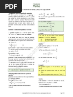 Roots of A Quadratic Equation PDF