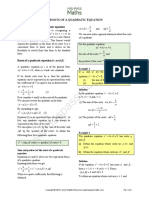 Roots of A Quadratic Equation PDF