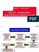 HACCP - Recapitulation and Interactive Student Exercise