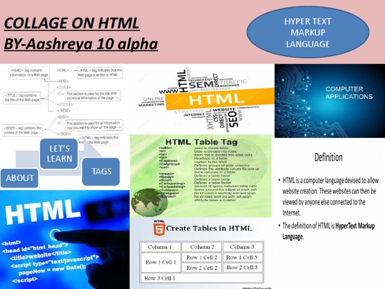 HTML Collage: Learning Tags | PDF