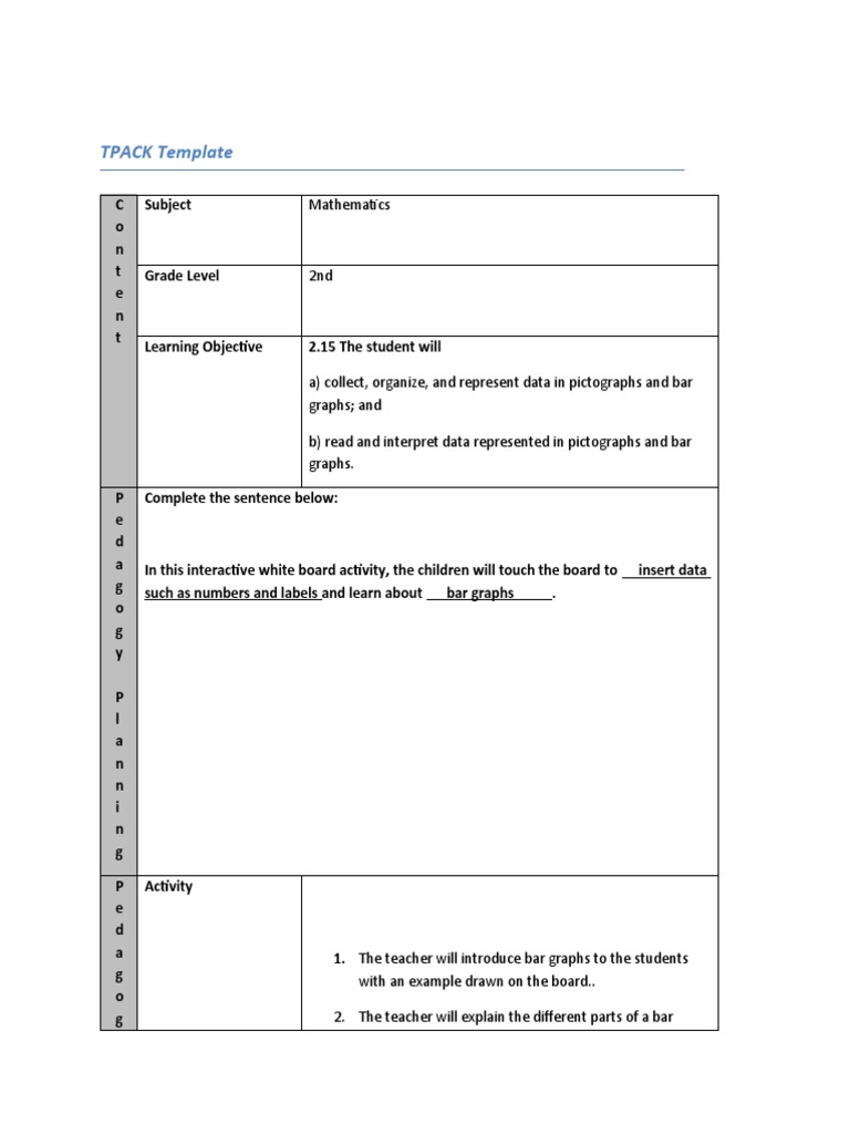 2nd Grade Bar Graph Lesson Plan | PDF | Art