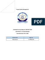 Project Quality Management: Student Name Regd. No. Waqar Hassan 03-398192-030
