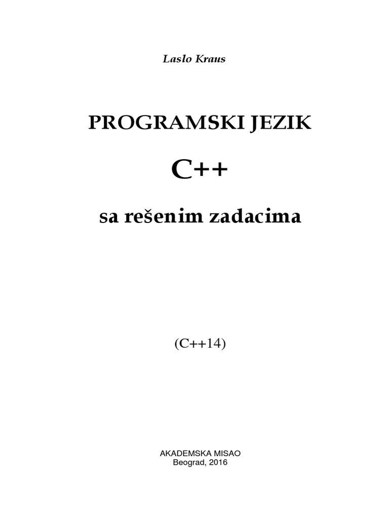 Programski Jezik C++ Sa Res Zad 10 Izd PDF | PDF