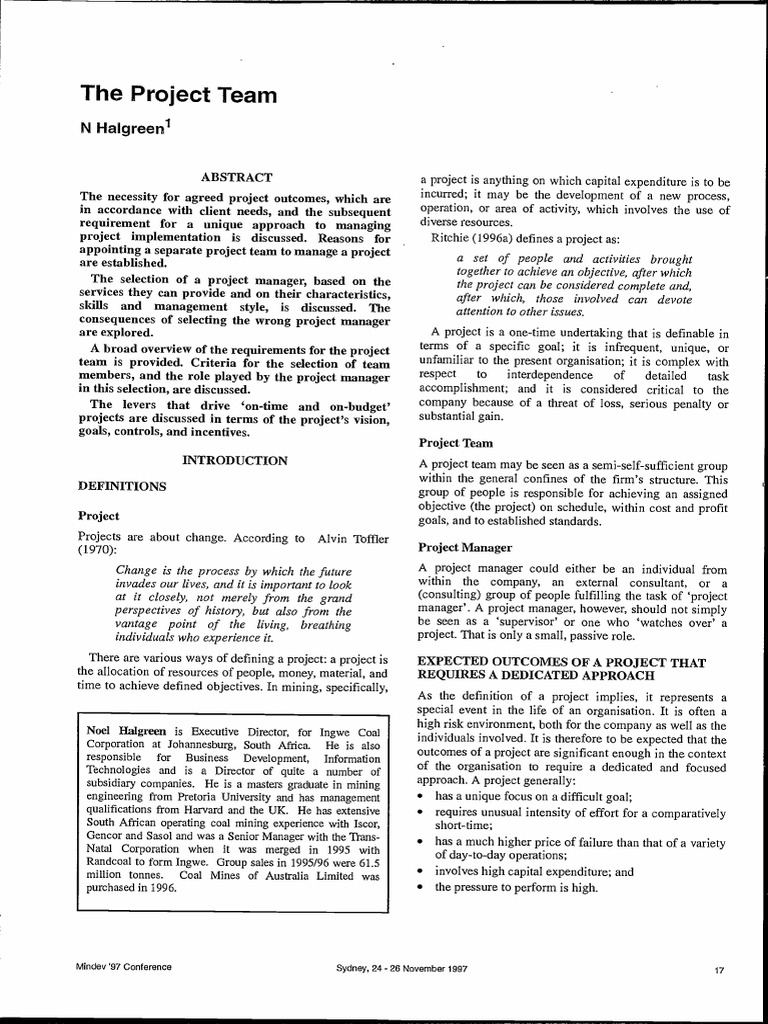 Effective Project Team Management | PDF | Leadership | Entrepreneurship