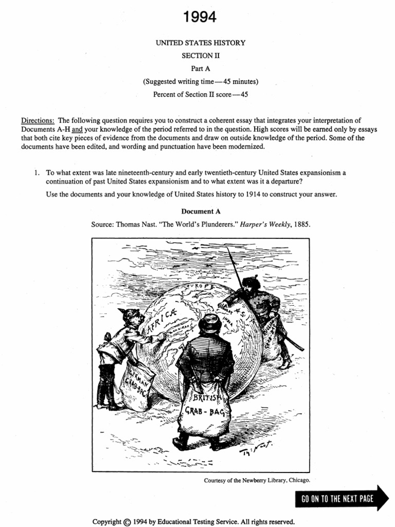 1994 DBQ Imperialism Pacific Ocean The United States