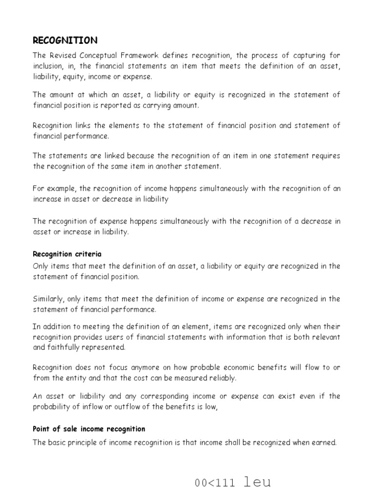 Recognition and Measurement in Accounting | PDF | Fair Value ...
