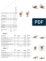 Week 1: Exercise S e T S Reps R e ST Te M Po