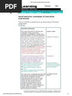 Good and Poor Examples of Executive Summaries