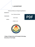 Lab Report: Mechanical Behavior of Engineering Materials