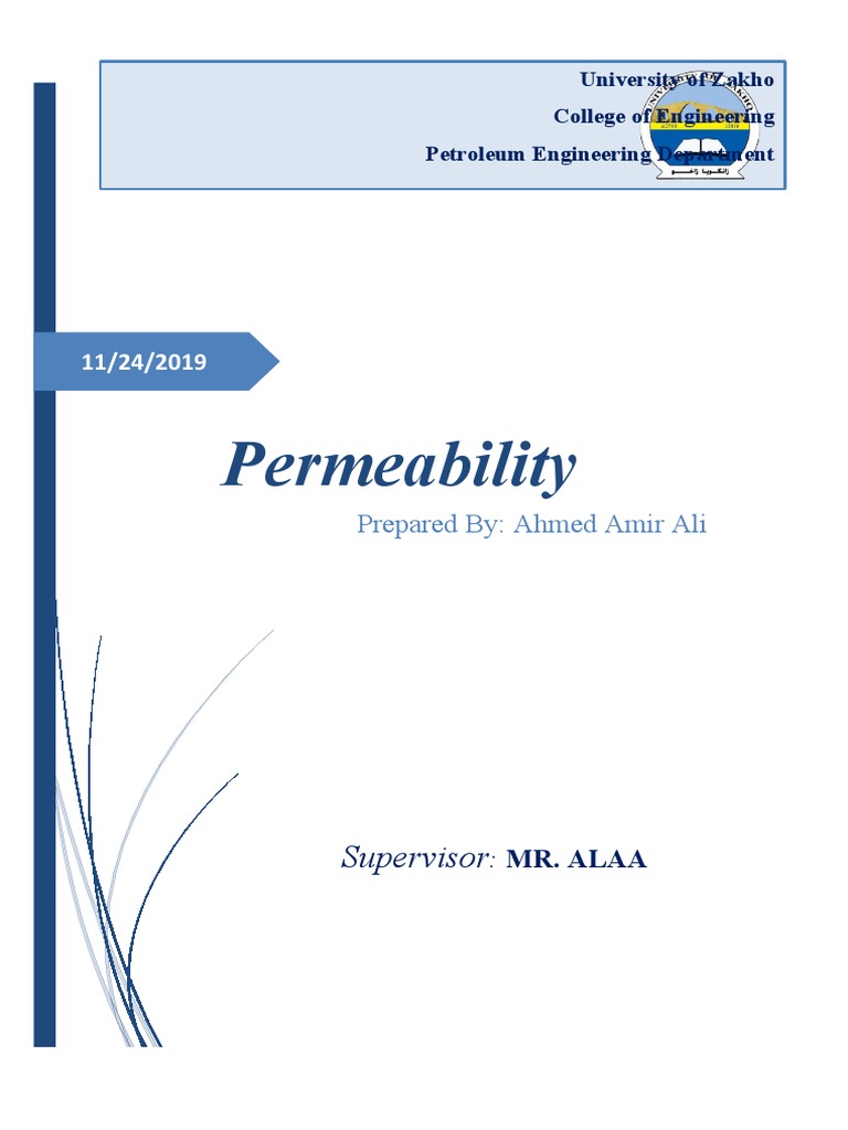 Reservoir Lab (Permeability PDF Permeability (Earth Sciences) Porosity