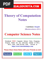 Theory of Computation Notes 2 - TutorialsDuniya PDF