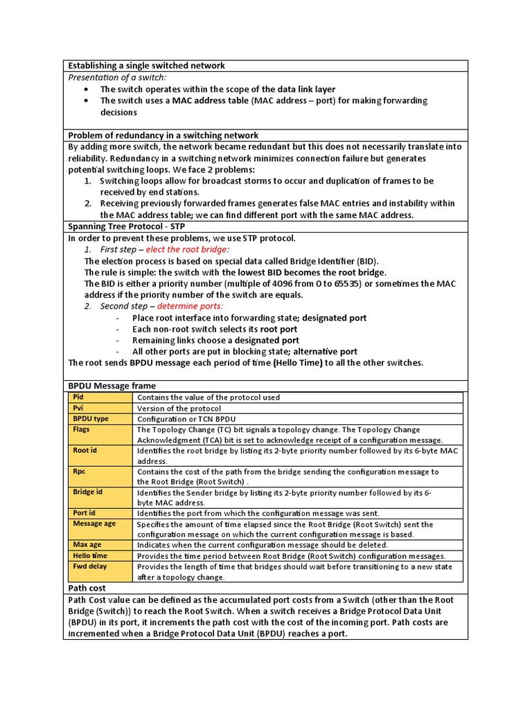 STP Root Bridge Election Process | PDF | Network Switch | Computer ...