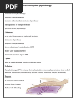 Performing Chest Physiotherapy: Outline