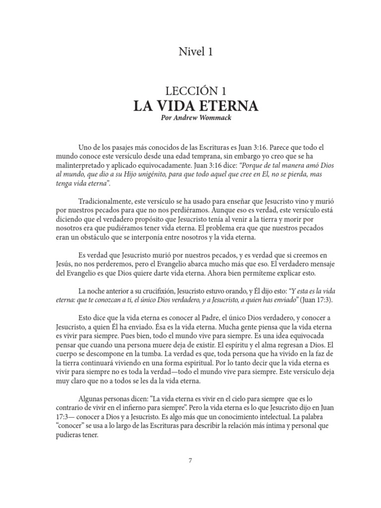 La Vida Eterna: Conocer a Dios en Cristo | PDF | Salvación | Evangelio ...