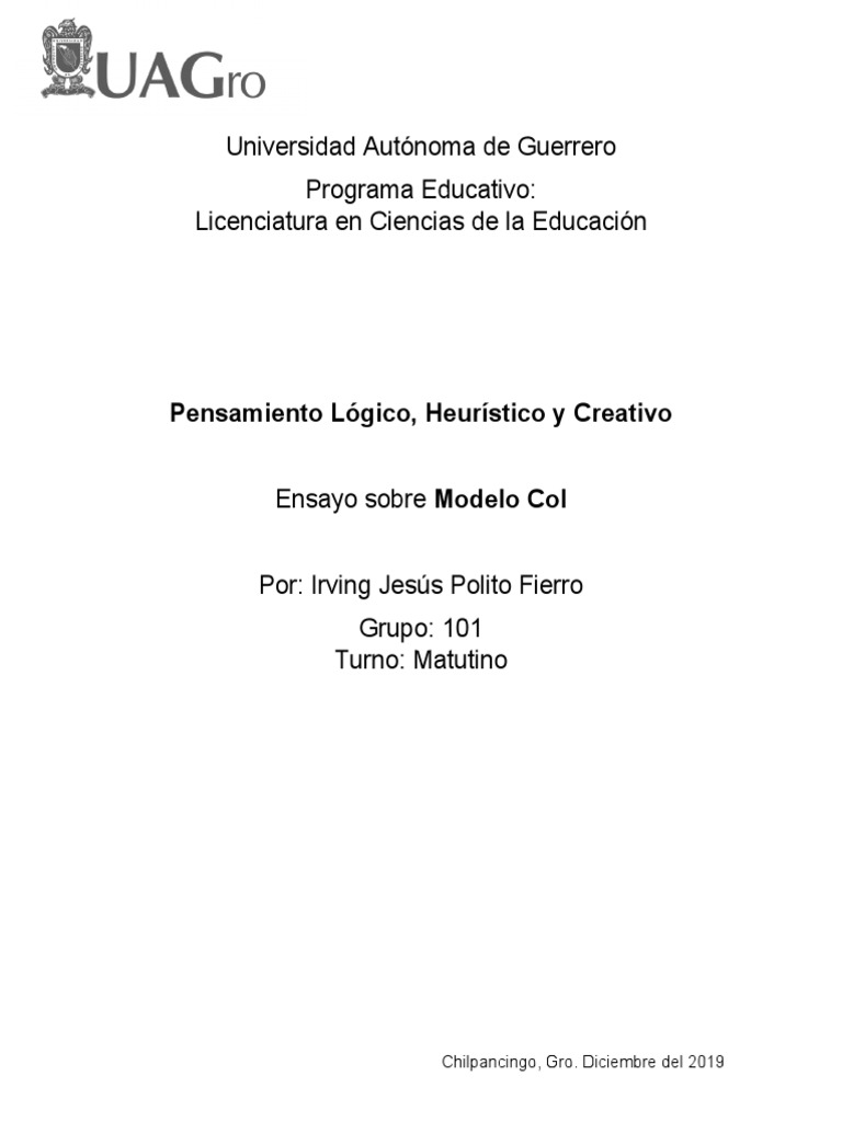 Ensayo Modelo Col | PDF | Aprendizaje | Conceptos psicologicos