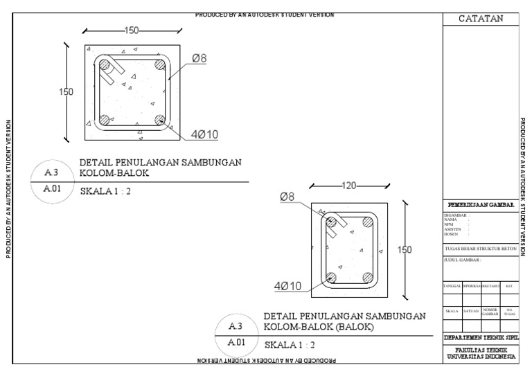 Tubes - Detail Penulangan Sambungan Kolom Dan Balok | PDF