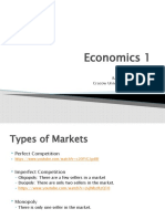 Economics 1: Types of Markets Week 5 Rafał Sieradzki, Ph.D. Cracow University of Economics