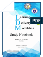 Earning Elivery Odalities Study Notebook: Guinayangan North District