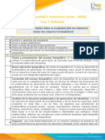 Formato de Elaboración Del Video Con Ensayo Fotográfico PDF