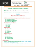 Lesson 02 Linguistic Elements in Discourse