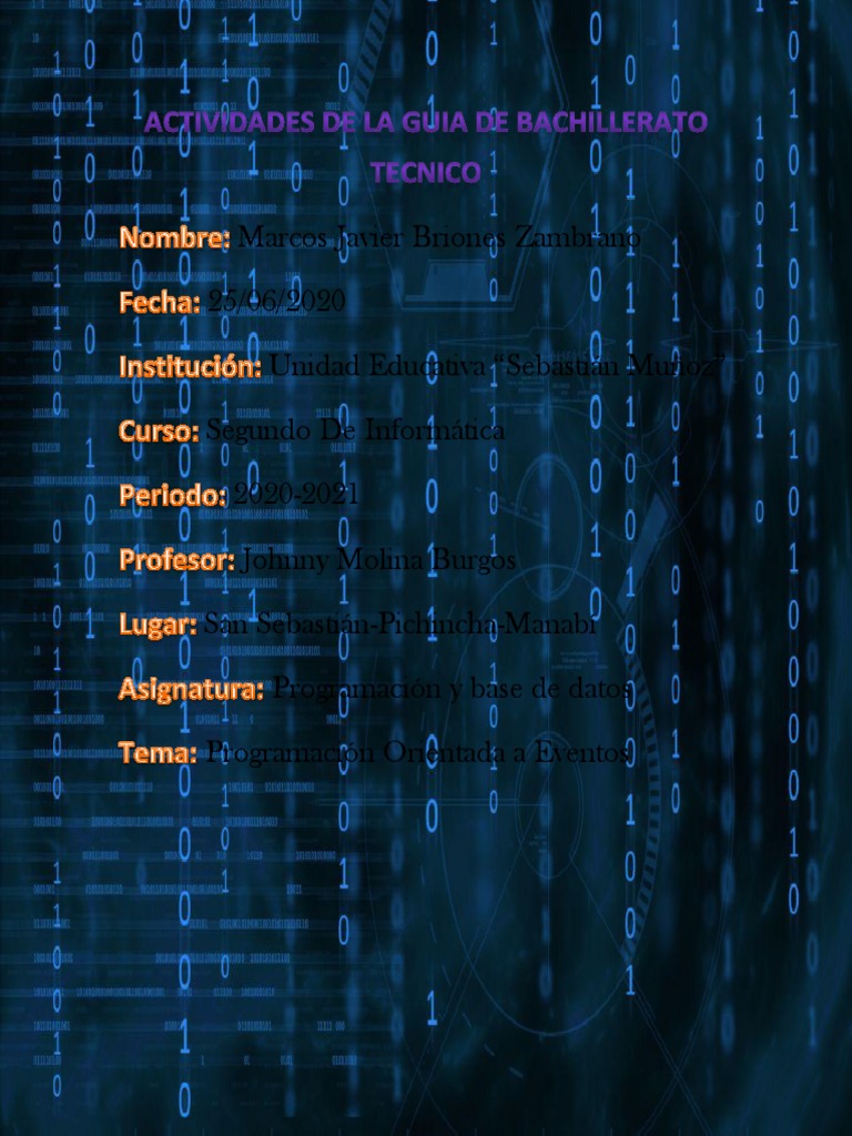Guia de Bachillerato Tecnico Informatica 2 | PDF | Programa de ...