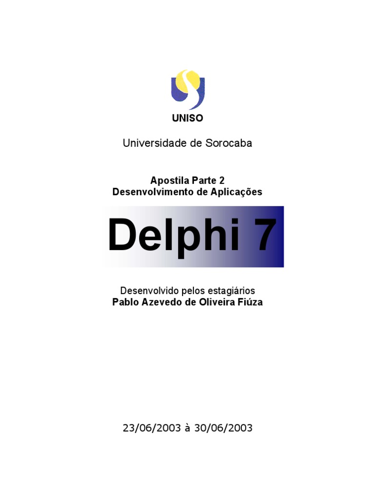 Apostila Delphi 7 Básico Parte 2 | PDF | Bancos de dados | Informática