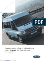 Supplementary Owner's Handbook Ford Transit 8/9 Seat Minibus