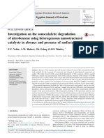 Investigarea degradării sonocatalitice a nitrobenzenului utilizând catalizatori eterogeni nanostructurii în absența și prezența surfactantului