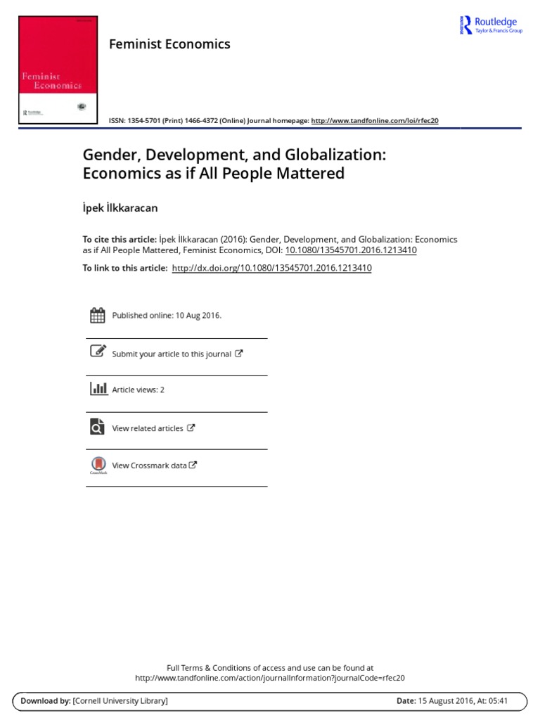 Gender Develop and Globalization | PDF | Policy | Economies