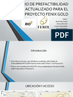 Updated Pre-Feasibility Study For The Fenix Gold Project