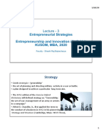 Entrepreneurial Strategies Entrepreneurship and Innovation (ENT 601) KUSOM, MBA, 2020