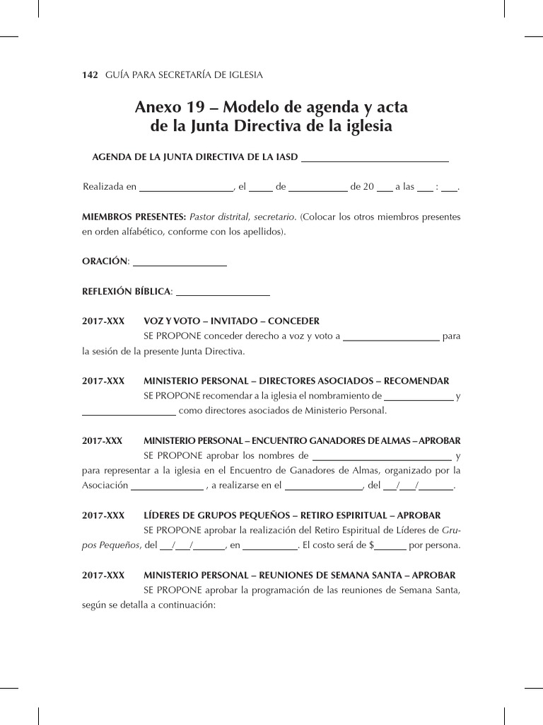 Libro de Actas de la Iglesia Adventista del Séptimo Día