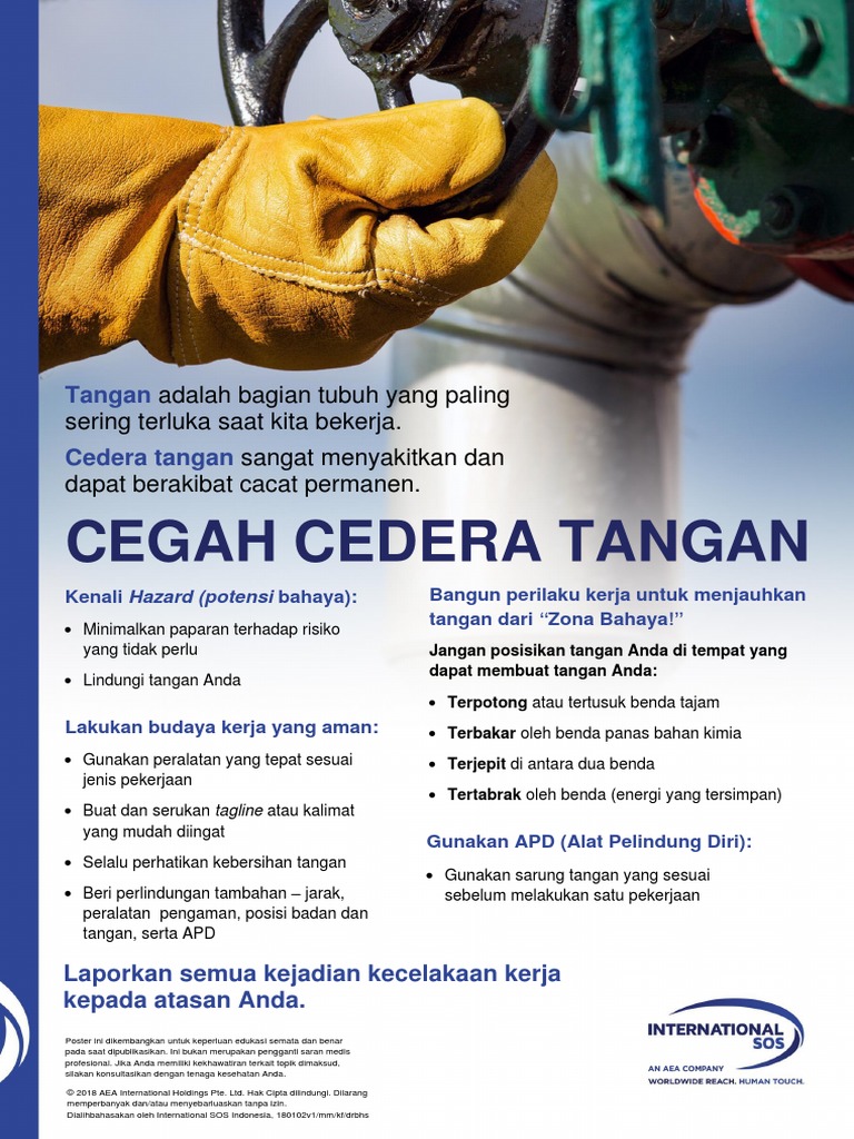 5.1 Hand Injuries - A3 Key Message Poster v1 - Bahasa | PDF