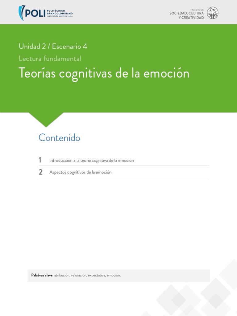 Teorias Congnitivas de La Emocion PDF | PDF | Parcialidad | Las emociones