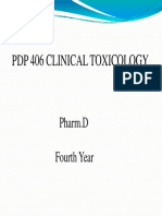 PDP 406 Clinical Toxicology: Pharm.D Fourth Year