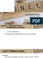 ENGINEERING ECONOMY: FIXED AND VARIABLE COSTS