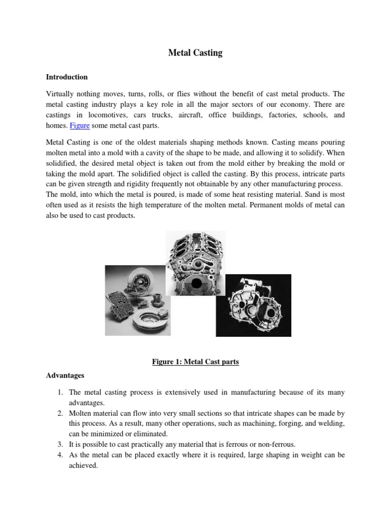 Metal Casting PDF Casting (Metalworking) Casting